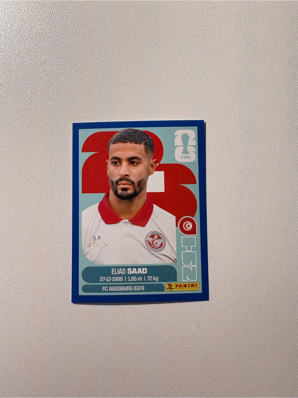 Panini FIFA World Cup 2026 Elias Saad Tunisia Sticker TUN 16 Blue Parallel